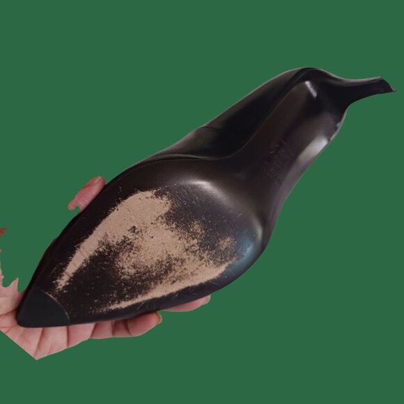 Stuart Weitzman Peekamid Leather Pointed Toe Heels Bow Detail Blk Size 36.5/6 - Picture 6 of 15